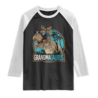 Grandmasaurus Funny Dinosaur Grandma Raglan Shirt Family Matching