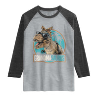 Grandmasaurus Funny Dinosaur Grandma Raglan Shirt Family Matching