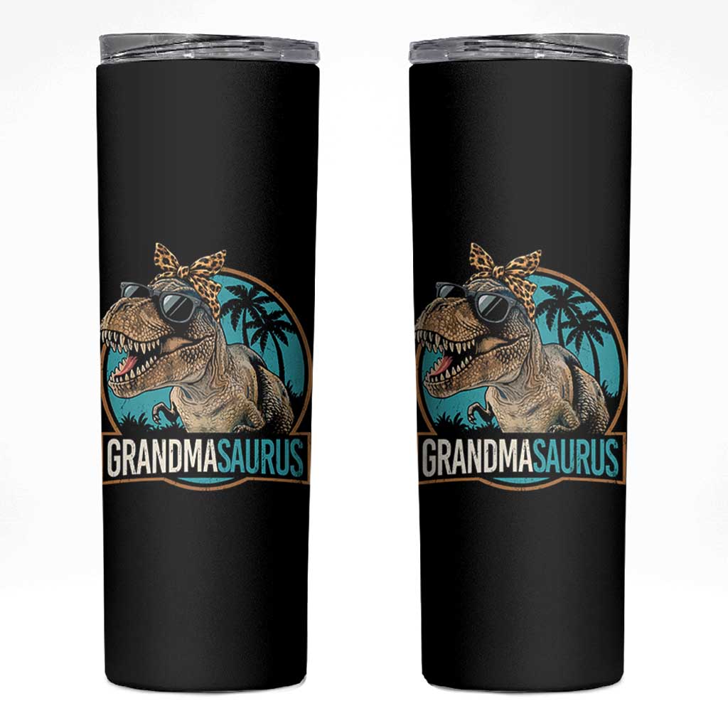 Grandmasaurus Funny Dinosaur Grandma Skinny Tumbler Family Matching