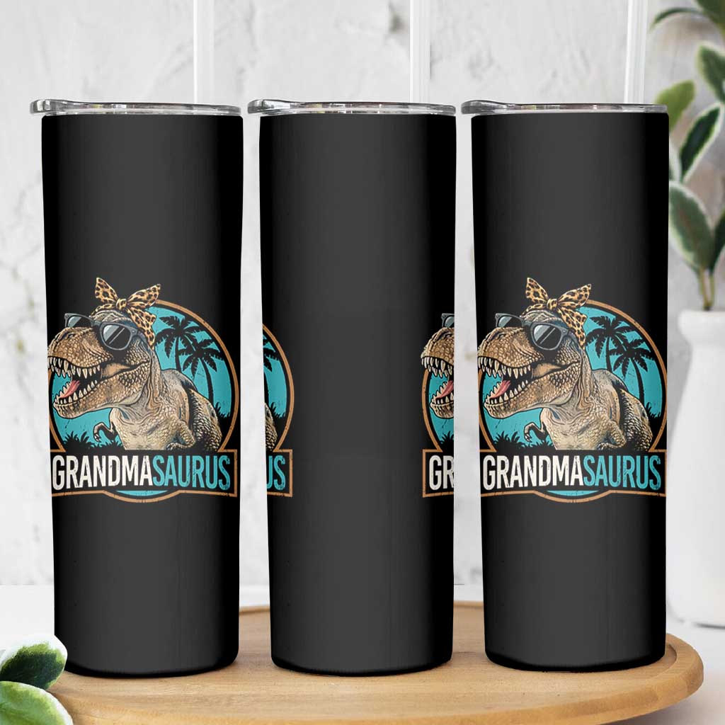 Grandmasaurus Funny Dinosaur Grandma Skinny Tumbler Family Matching