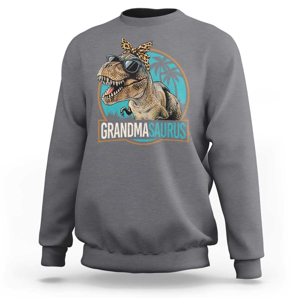 Grandmasaurus Funny Dinosaur Grandma Sweatshirt Family Matching