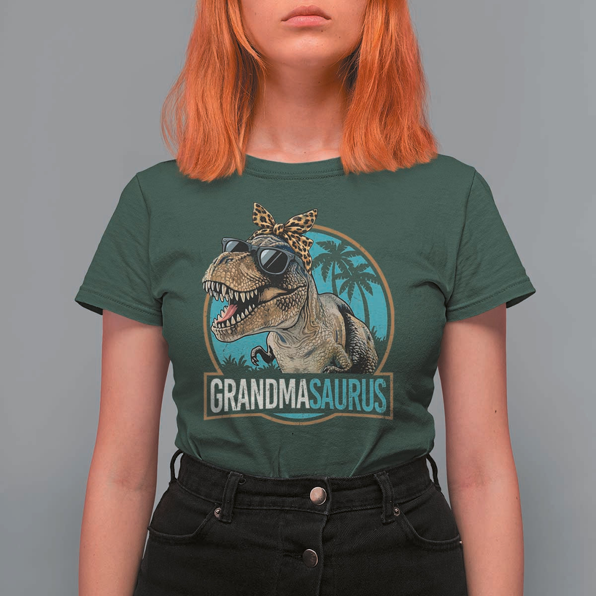 Grandmasaurus Funny Dinosaur Grandma T Shirt For Women Family Matching