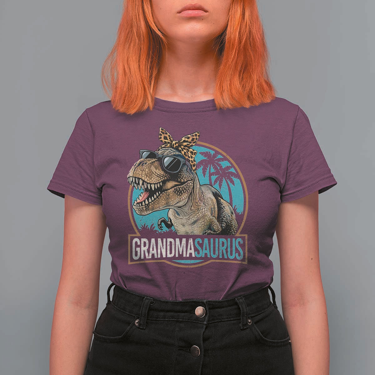 Grandmasaurus Funny Dinosaur Grandma T Shirt For Women Family Matching