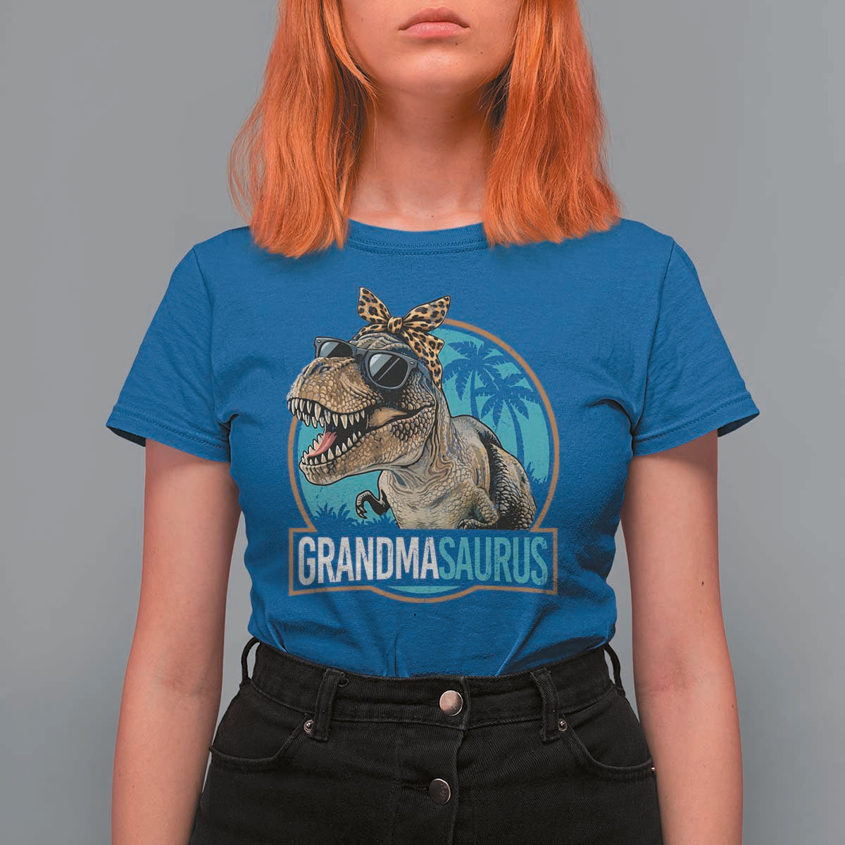 Grandmasaurus Funny Dinosaur Grandma T Shirt For Women Family Matching
