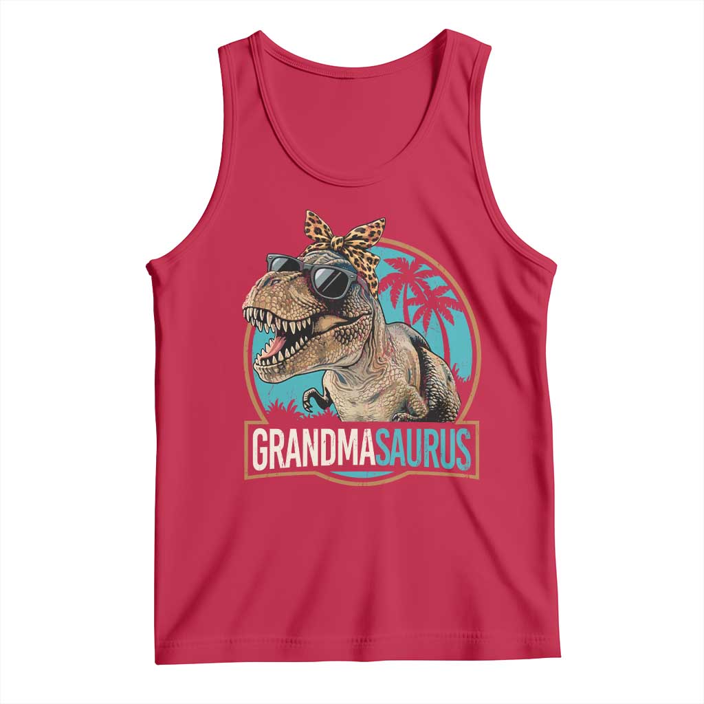 Grandmasaurus Funny Dinosaur Grandma Tank Top Family Matching