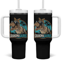 Grandmasaurus Funny Dinosaur Grandma Tumbler With Handle Family Matching
