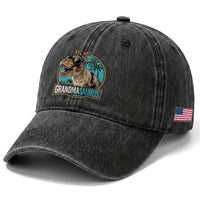 Grandmasaurus Funny Dinosaur Grandma Washed Cotton Baseball Cap Family Matching