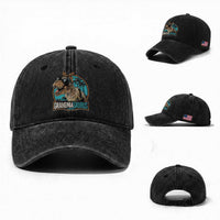 Grandmasaurus Funny Dinosaur Grandma Washed Cotton Baseball Cap Family Matching