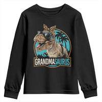 Grandmasaurus Funny Dinosaur Grandma Youth Sweatshirt Family Matching