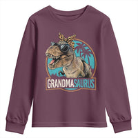 Grandmasaurus Funny Dinosaur Grandma Youth Sweatshirt Family Matching