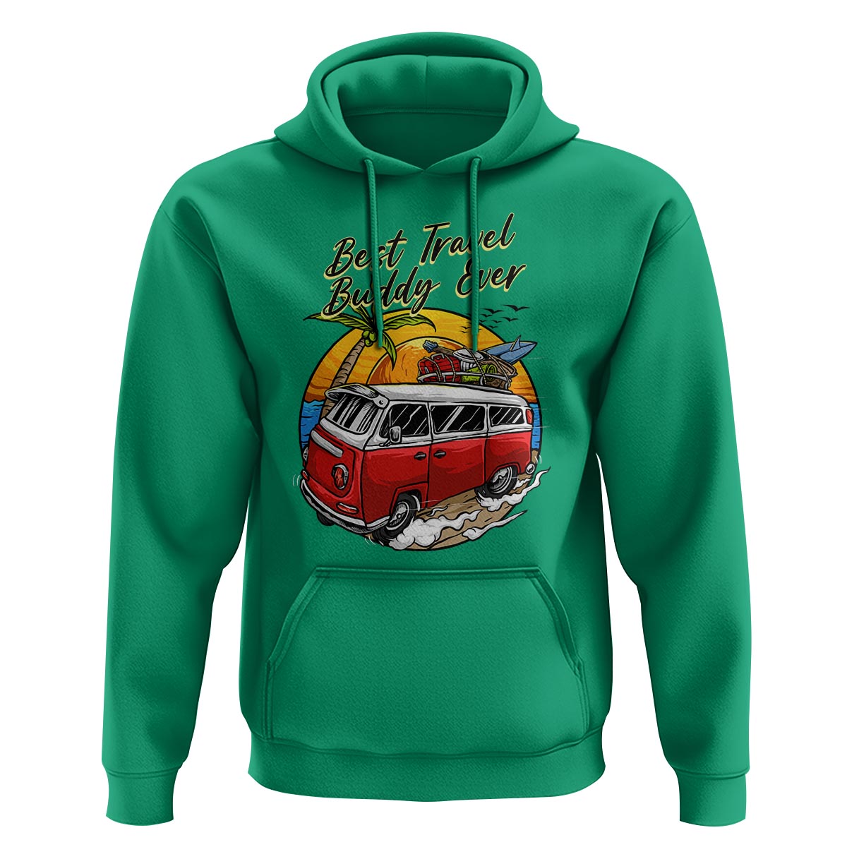 Best Travel Buddy Ever Hoodie Vintage Beach Van Summer Vacation - Wonder Print Shop