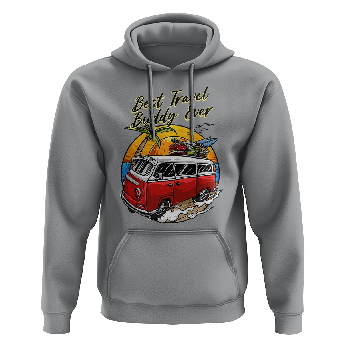 Best Travel Buddy Ever Hoodie Vintage Beach Van Summer Vacation - Wonder Print Shop