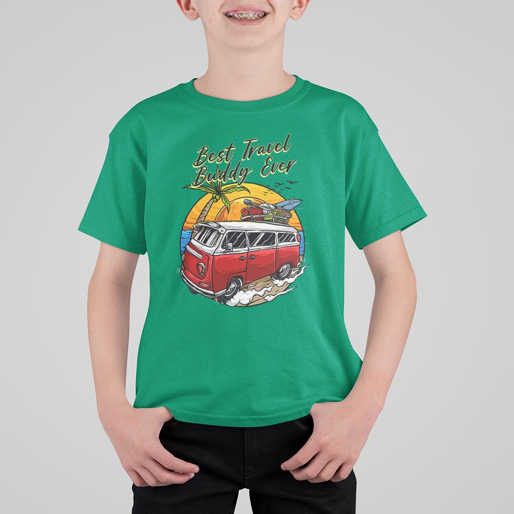 Best Travel Buddy Ever T Shirt For Kid Vintage Beach Van Summer Vacation - Wonder Print Shop
