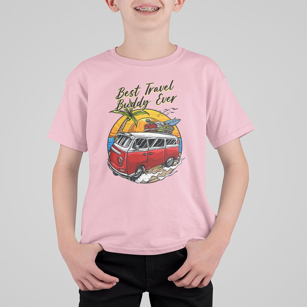 Best Travel Buddy Ever T Shirt For Kid Vintage Beach Van Summer Vacation - Wonder Print Shop