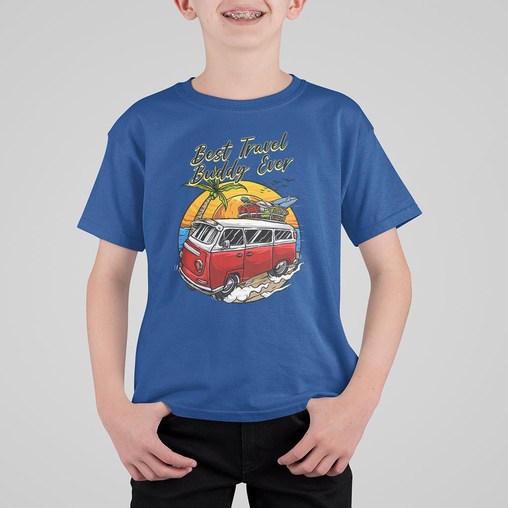 Best Travel Buddy Ever T Shirt For Kid Vintage Beach Van Summer Vacation - Wonder Print Shop