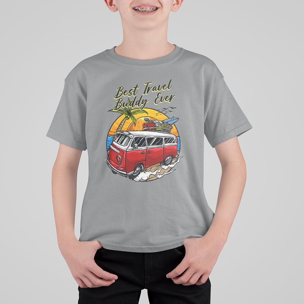 Best Travel Buddy Ever T Shirt For Kid Vintage Beach Van Summer Vacation - Wonder Print Shop