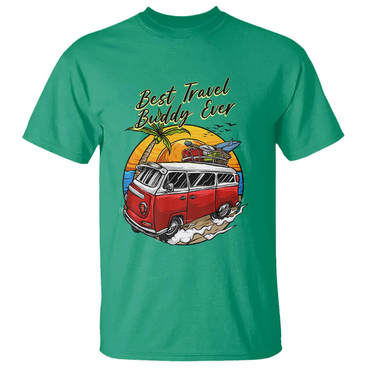 Best Travel Buddy Ever T Shirt Vintage Beach Van Summer Vacation - Wonder Print Shop