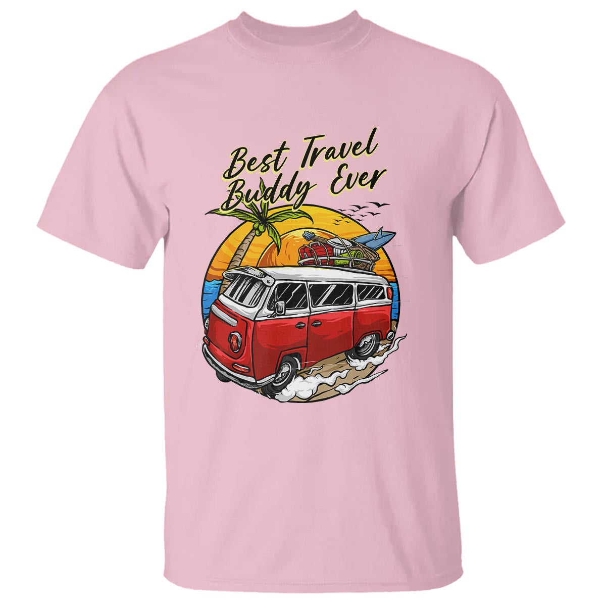 Best Travel Buddy Ever T Shirt Vintage Beach Van Summer Vacation - Wonder Print Shop