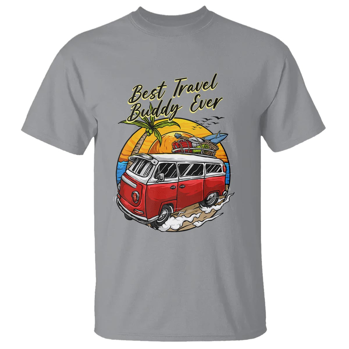 Best Travel Buddy Ever T Shirt Vintage Beach Van Summer Vacation - Wonder Print Shop