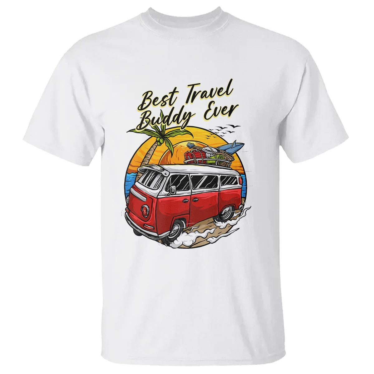 Best Travel Buddy Ever T Shirt Vintage Beach Van Summer Vacation - Wonder Print Shop