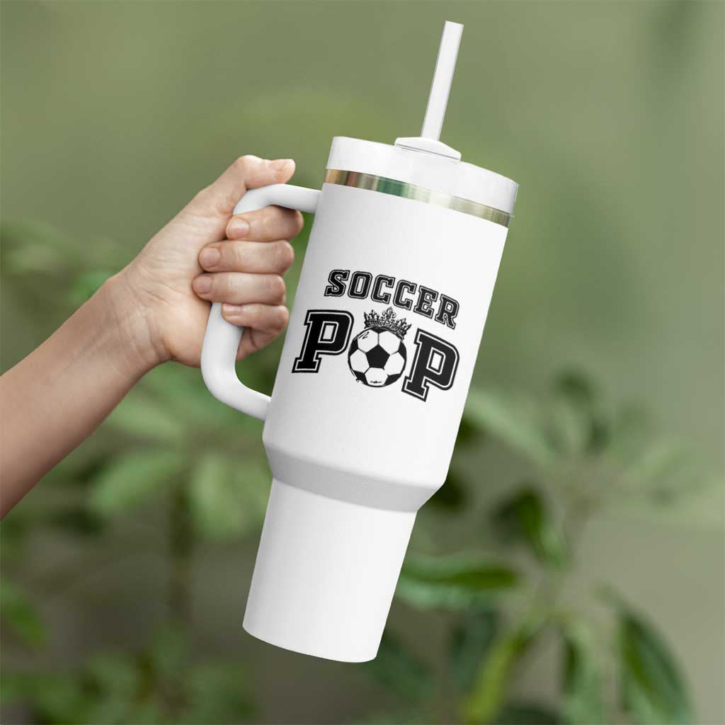 Soccer Pop Tumbler With Handle Football Family Matching Team Player Father's Day - Wonder Print Shop