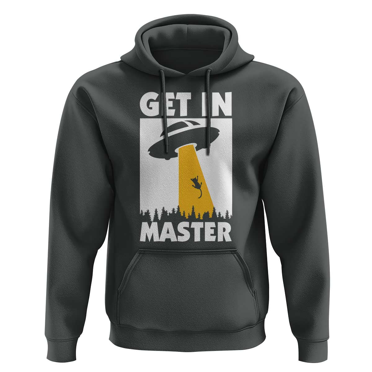 Funny Alien Cat Hoodie Get In Master Aliens Extraterrestrial - Wonder Print Shop