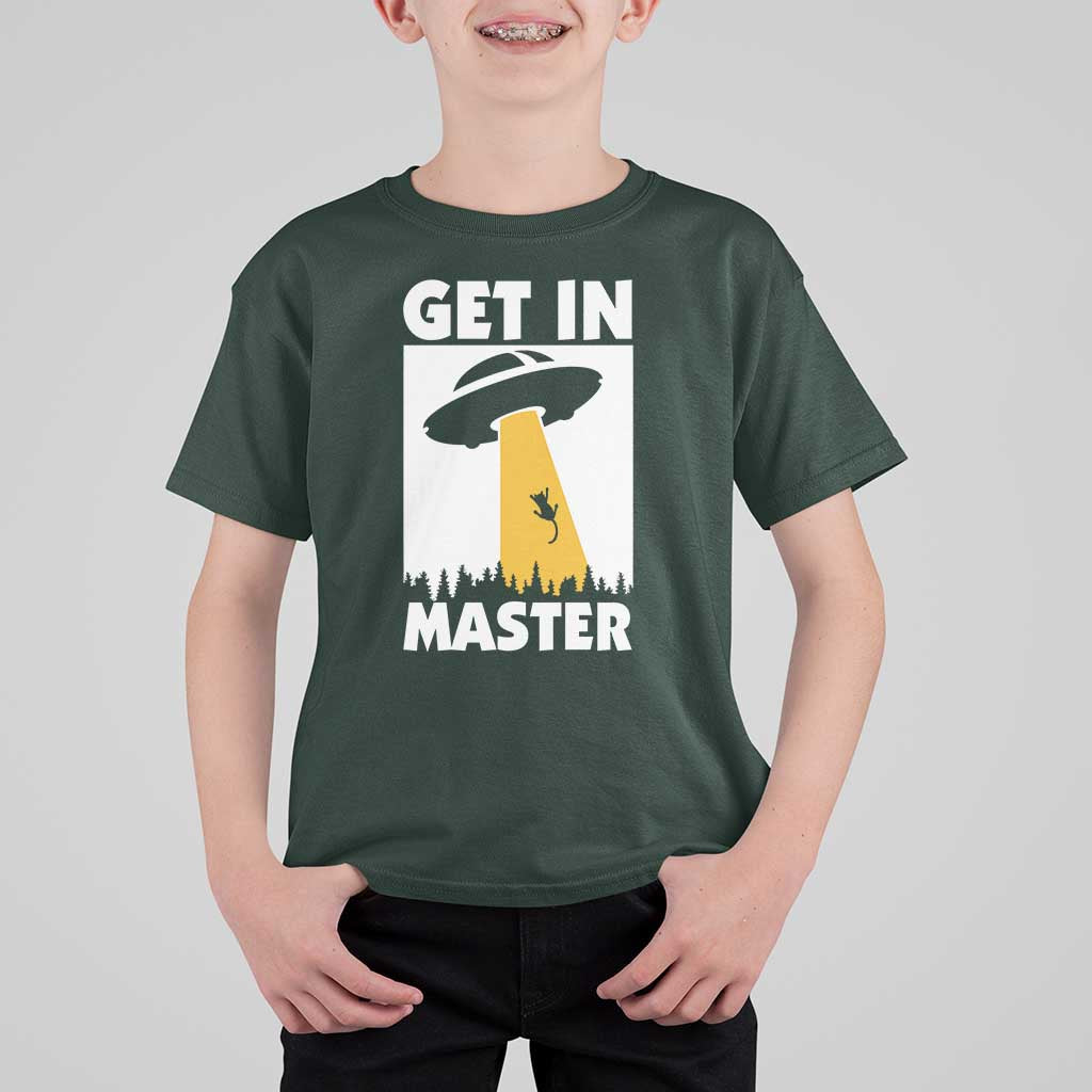 Funny Alien Cat T Shirt For Kid Get In Master Aliens Extraterrestrial - Wonder Print Shop