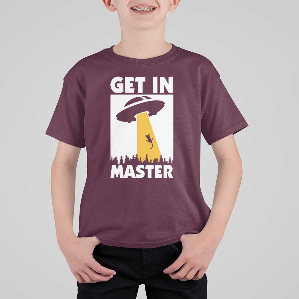 Funny Alien Cat T Shirt For Kid Get In Master Aliens Extraterrestrial - Wonder Print Shop
