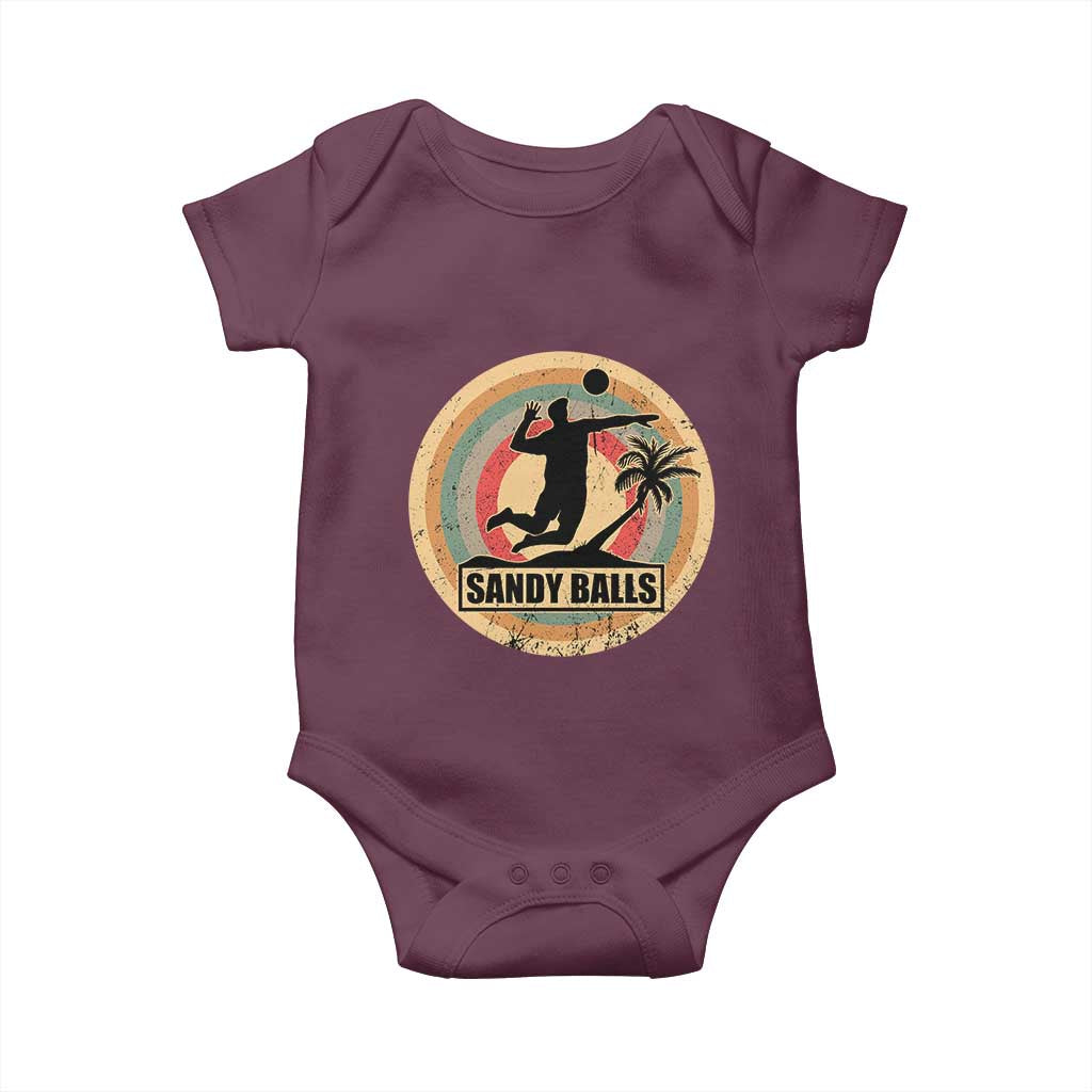 Beach Volleyball Baby Onesie Sandy Balls Team Player Volleyball Coach - Wonder Print Shop