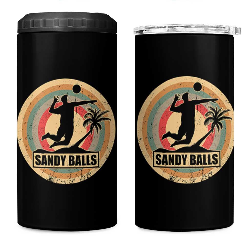 Beach Volleyball 4 in 1 Can Cooler Tumbler Sandy Balls Team Player Volleyball Coach - Wonder Print Shop