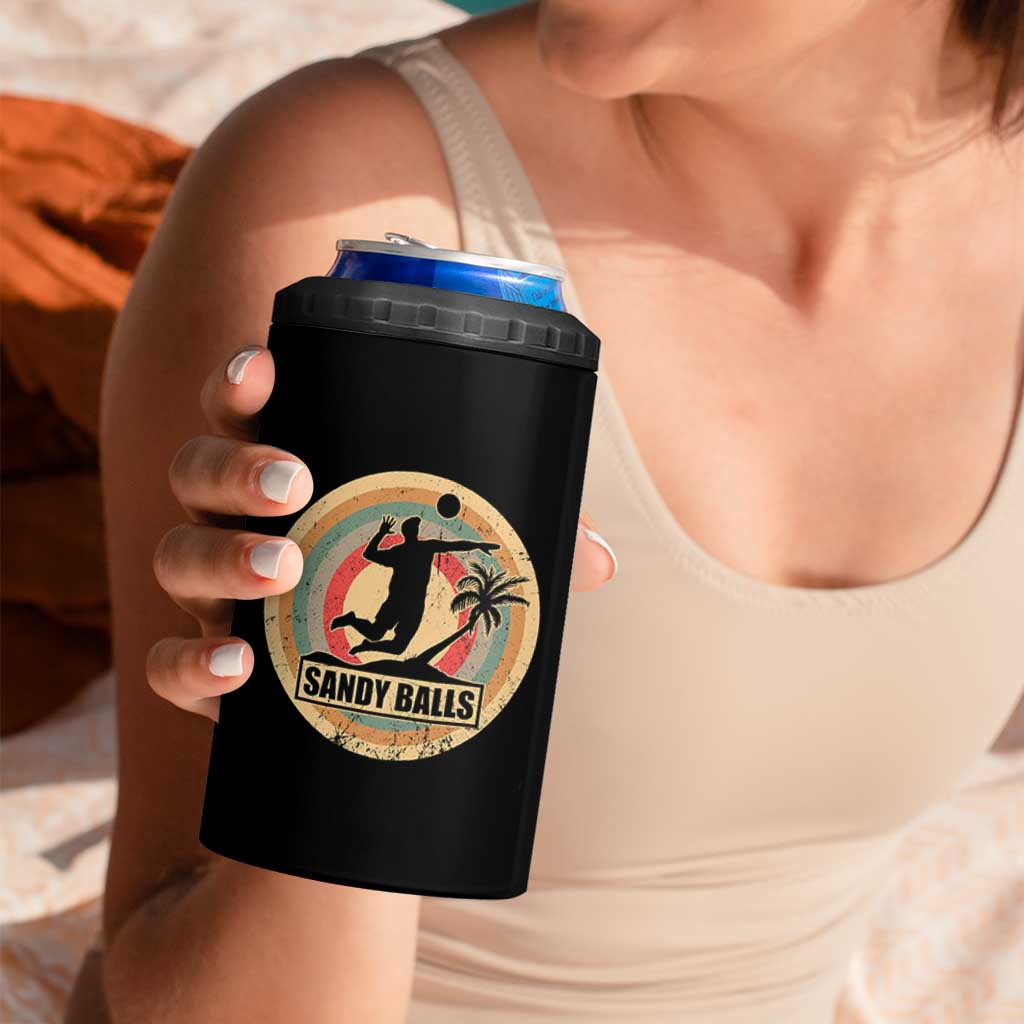 Beach Volleyball 4 in 1 Can Cooler Tumbler Sandy Balls Team Player Volleyball Coach - Wonder Print Shop
