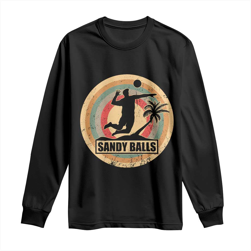 Beach Volleyball Long Sleeve Shirt Sandy Balls Team Player Volleyball Coach - Wonder Print Shop