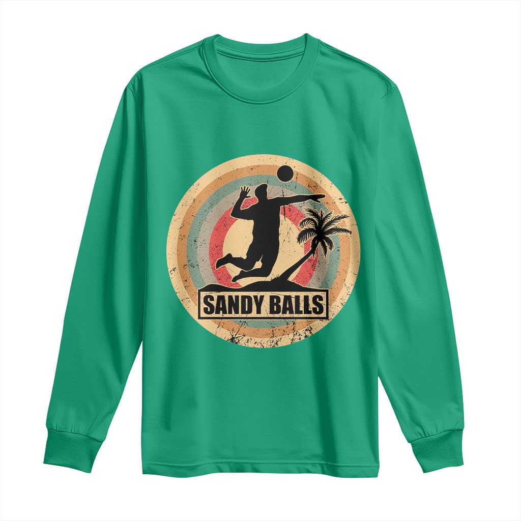 Beach Volleyball Long Sleeve Shirt Sandy Balls Team Player Volleyball Coach - Wonder Print Shop