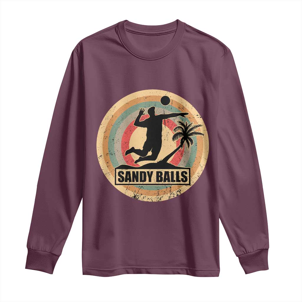 Beach Volleyball Long Sleeve Shirt Sandy Balls Team Player Volleyball Coach - Wonder Print Shop