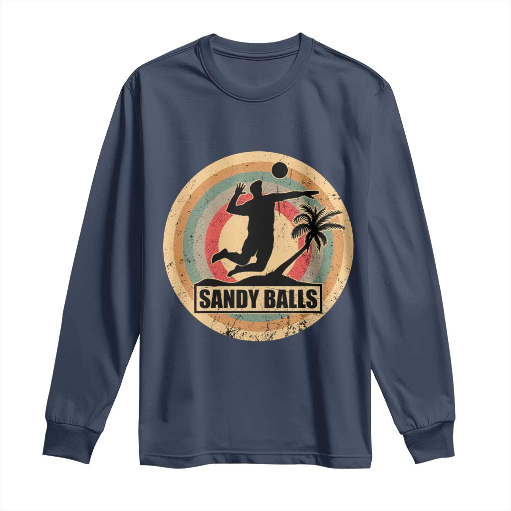 Beach Volleyball Long Sleeve Shirt Sandy Balls Team Player Volleyball Coach - Wonder Print Shop