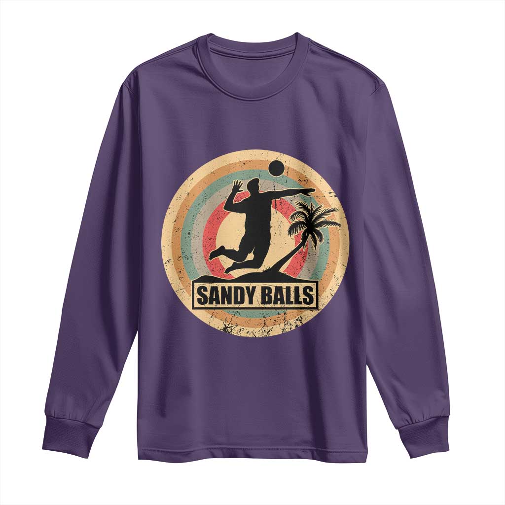 Beach Volleyball Long Sleeve Shirt Sandy Balls Team Player Volleyball Coach - Wonder Print Shop
