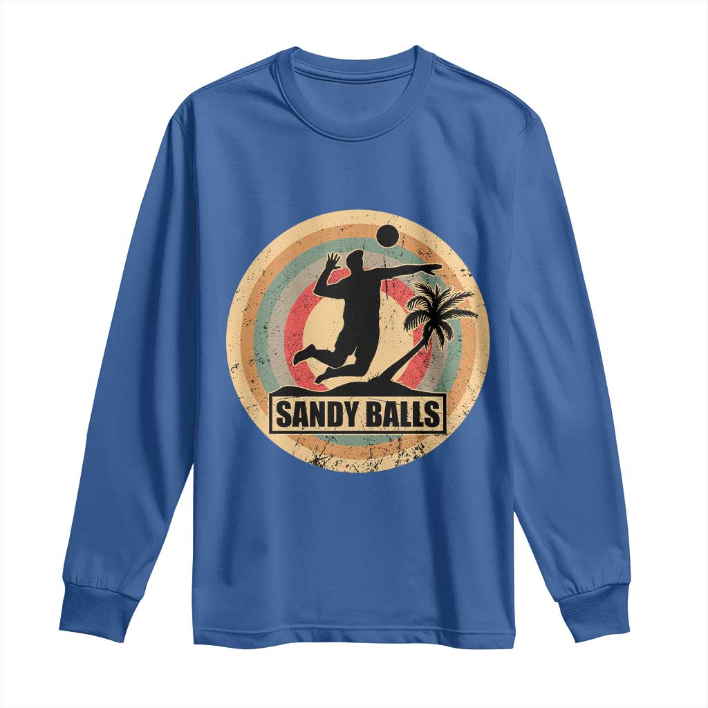 Beach Volleyball Long Sleeve Shirt Sandy Balls Team Player Volleyball Coach - Wonder Print Shop