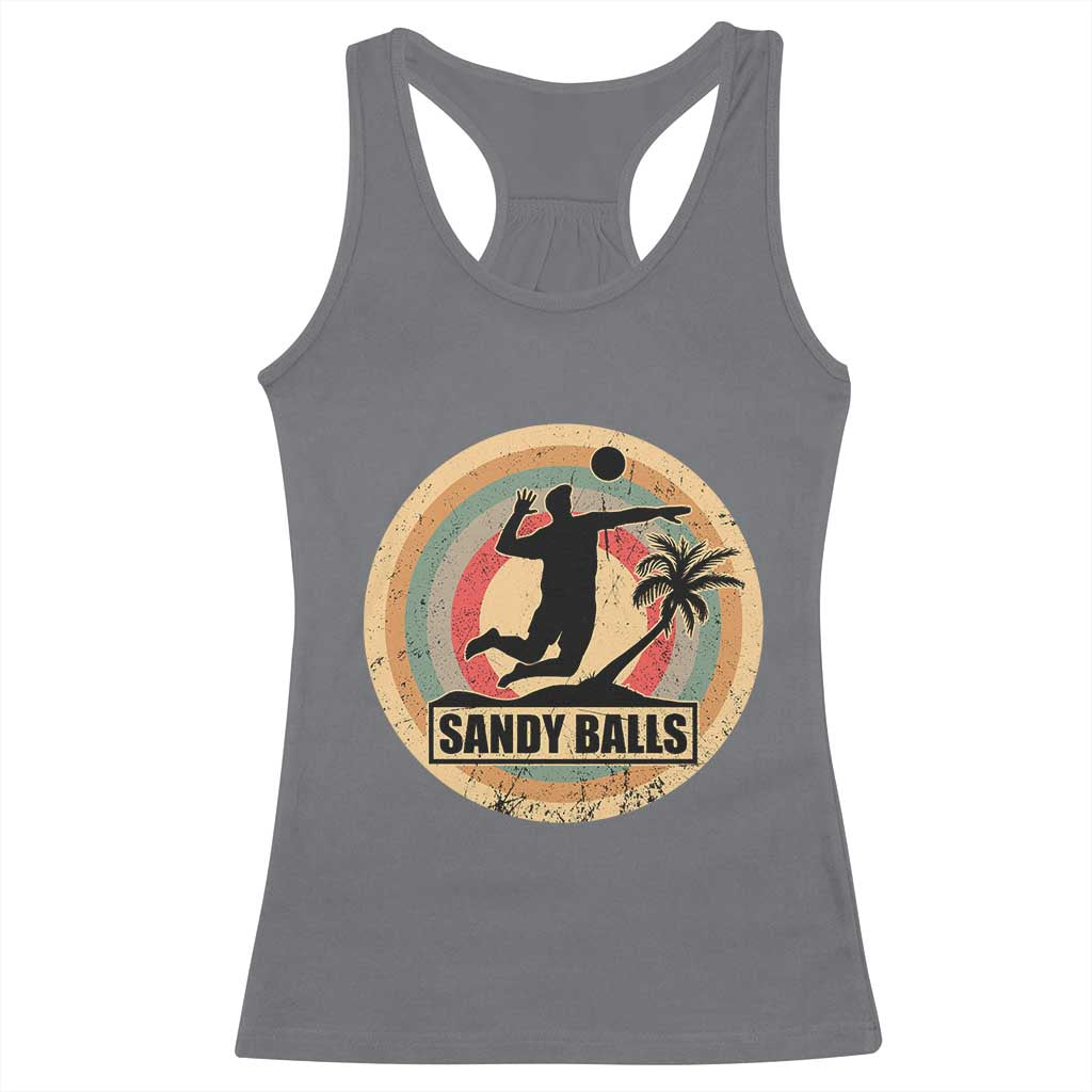 Beach Volleyball Racerback Tank Top Sandy Balls Team Player Volleyball Coach - Wonder Print Shop
