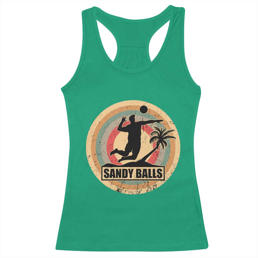 Beach Volleyball Racerback Tank Top Sandy Balls Team Player Volleyball Coach - Wonder Print Shop