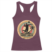 Beach Volleyball Racerback Tank Top Sandy Balls Team Player Volleyball Coach - Wonder Print Shop