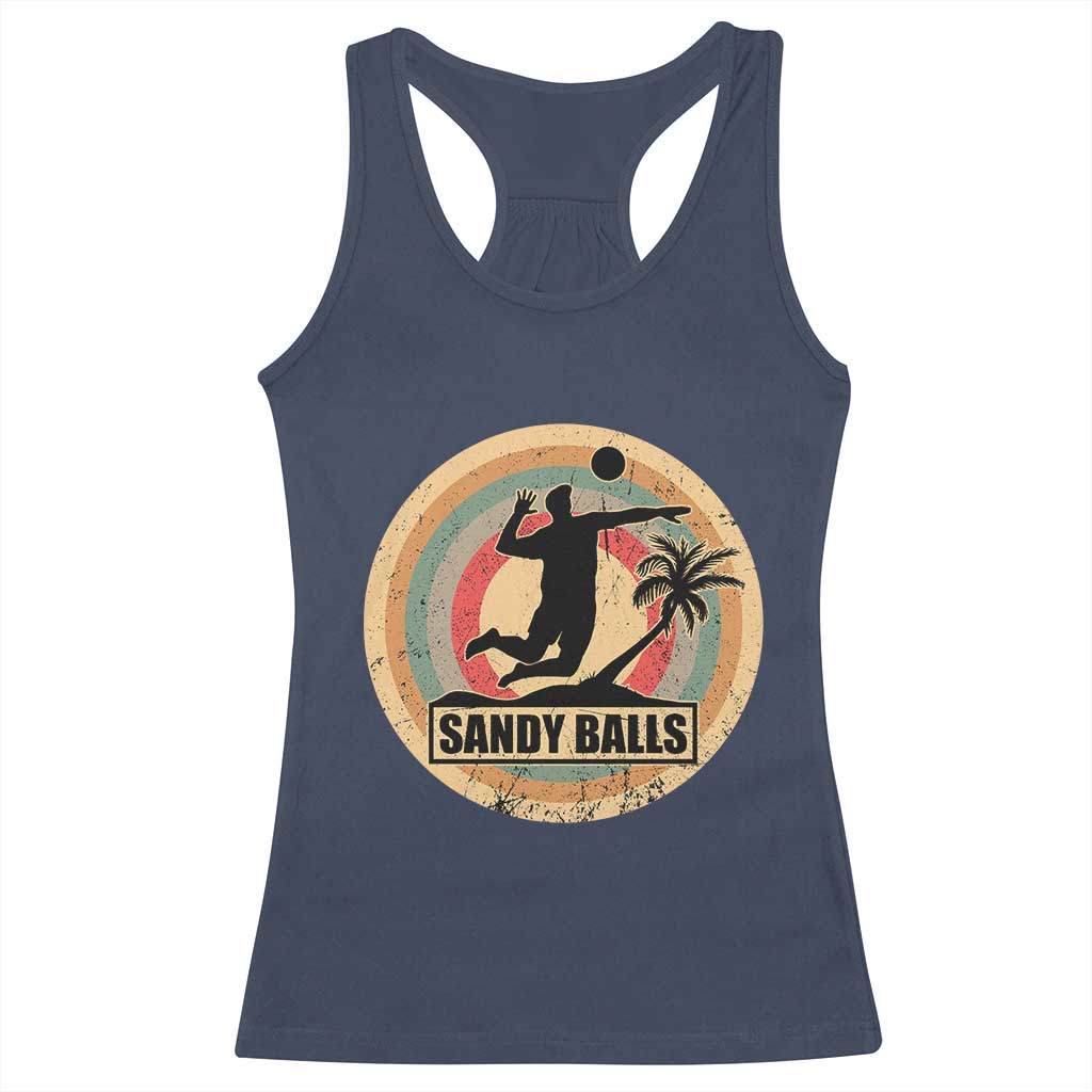 Beach Volleyball Racerback Tank Top Sandy Balls Team Player Volleyball Coach - Wonder Print Shop
