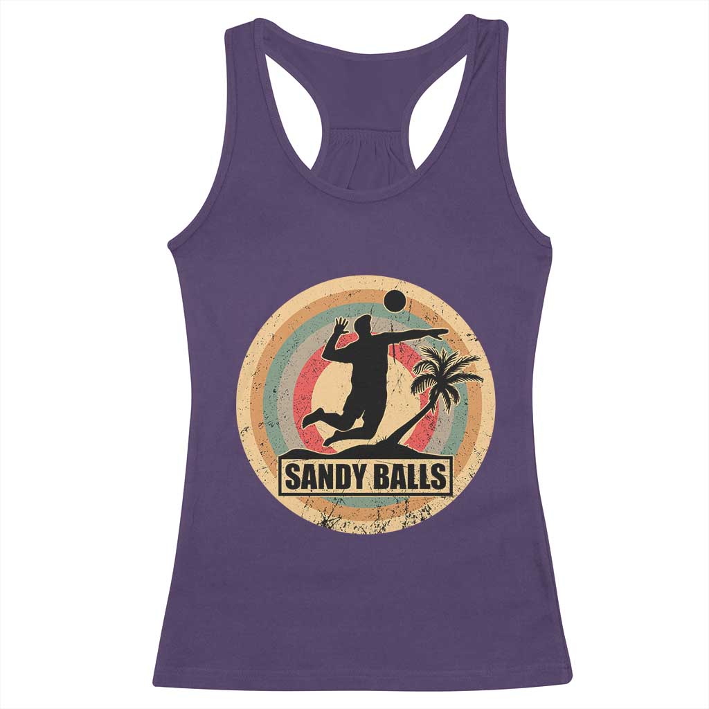 Beach Volleyball Racerback Tank Top Sandy Balls Team Player Volleyball Coach - Wonder Print Shop