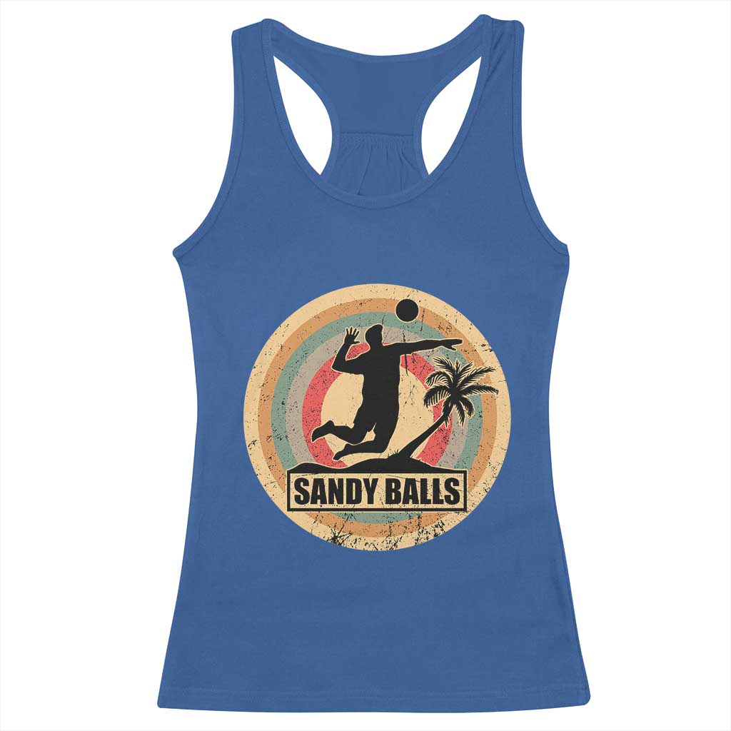 Beach Volleyball Racerback Tank Top Sandy Balls Team Player Volleyball Coach - Wonder Print Shop