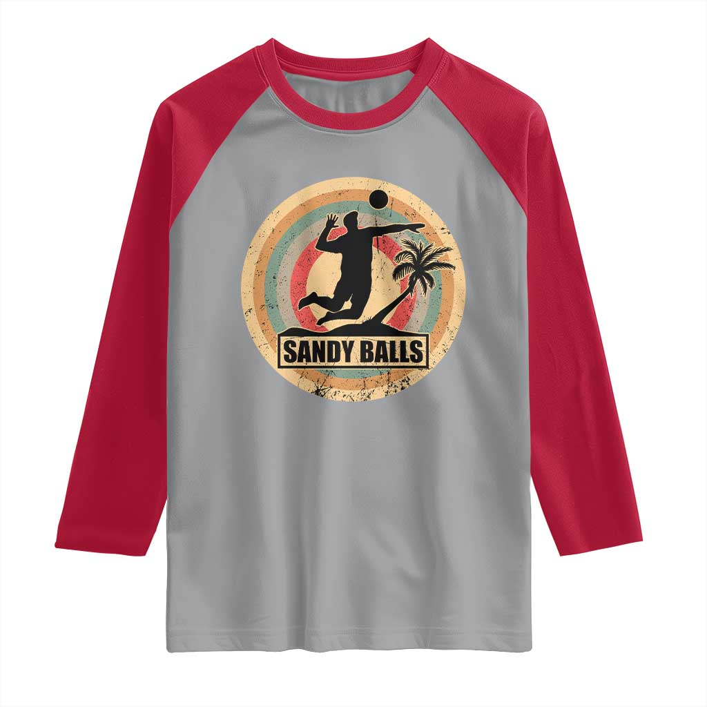 Beach Volleyball Raglan Shirt Sandy Balls Team Player Volleyball Coach - Wonder Print Shop