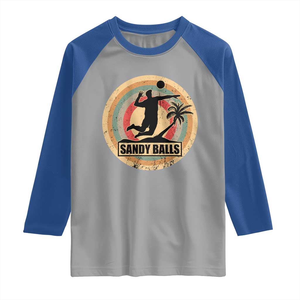 Beach Volleyball Raglan Shirt Sandy Balls Team Player Volleyball Coach - Wonder Print Shop