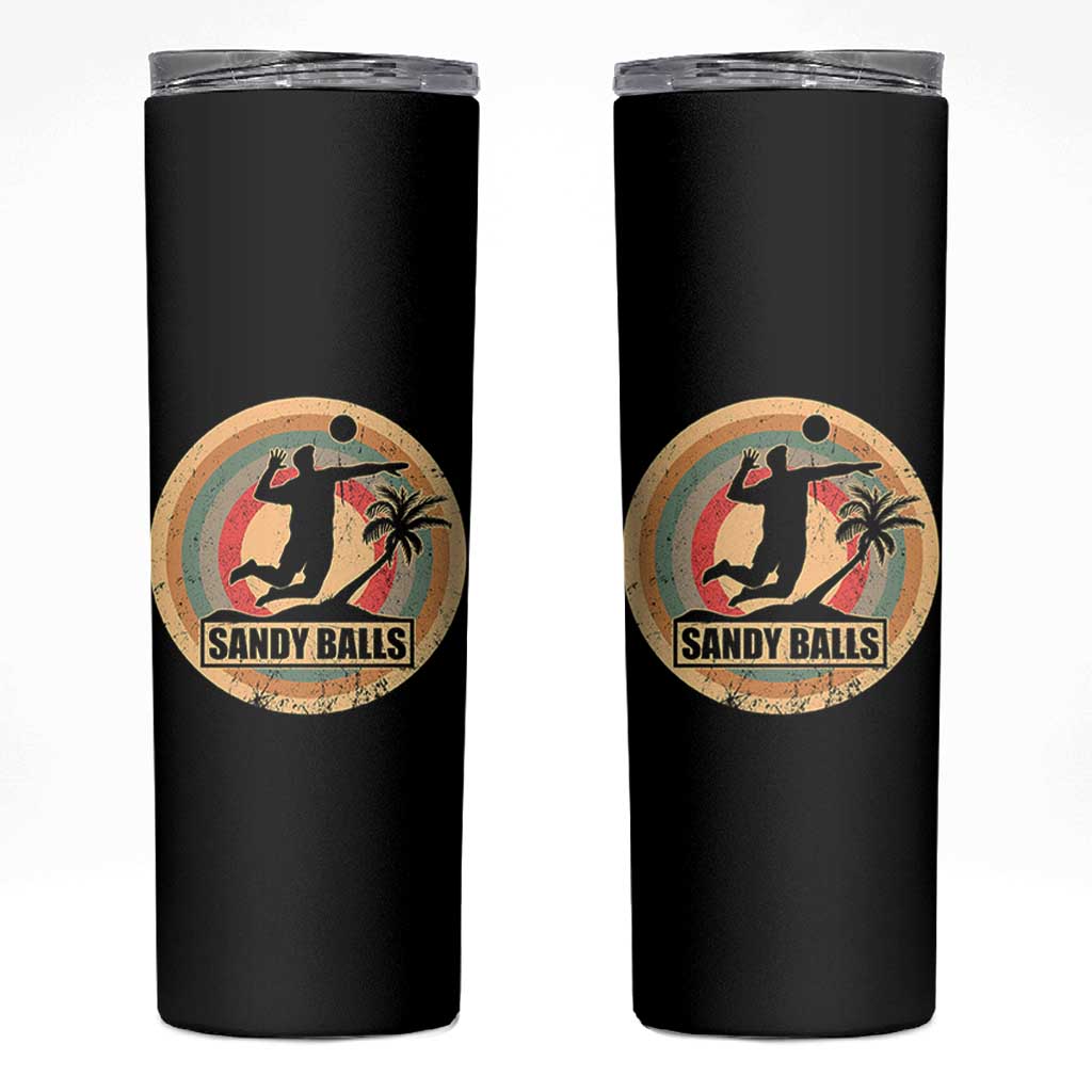 Beach Volleyball Skinny Tumbler Sandy Balls Team Player Volleyball Coach - Wonder Print Shop