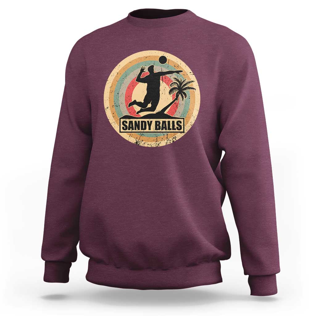 Beach Voleyball Sweatshirt Sandy Balls Team Player Voleyball Coach - Wonder Print Shop