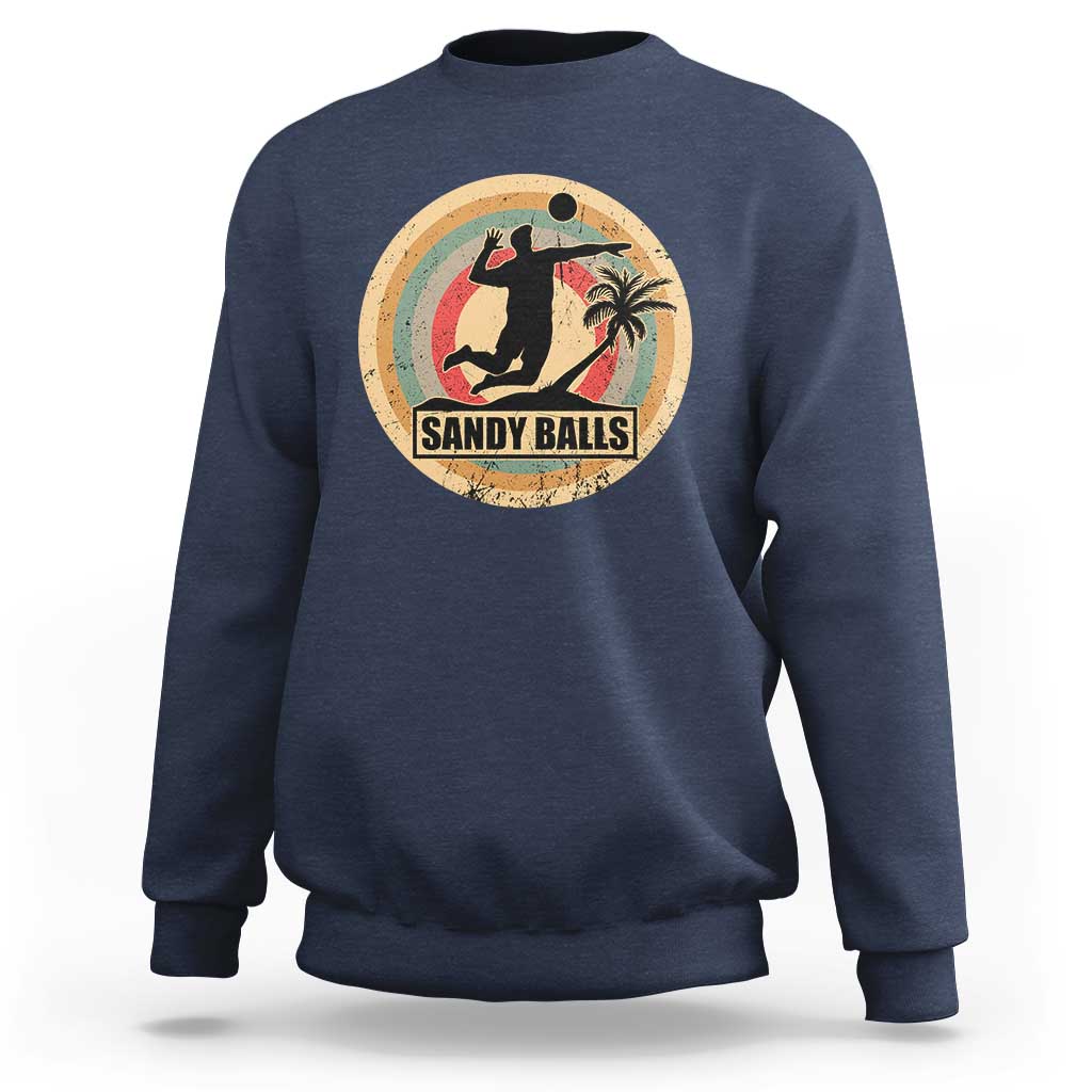 Beach Voleyball Sweatshirt Sandy Balls Team Player Voleyball Coach - Wonder Print Shop