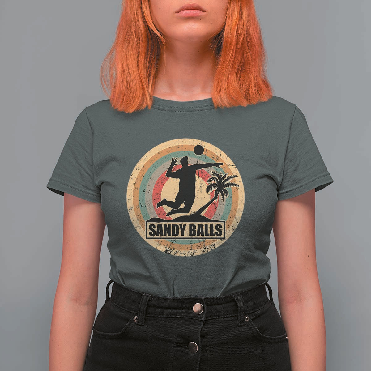 Beach Voleyball T Shirt For Women Sandy Balls Team Player Voleyball Coach - Wonder Print Shop