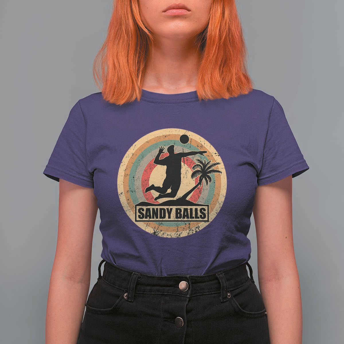 Beach Voleyball T Shirt For Women Sandy Balls Team Player Voleyball Coach - Wonder Print Shop